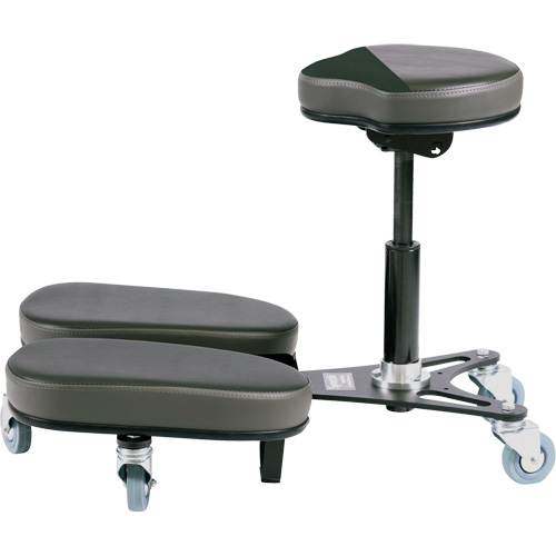 STAG4 Adjustable Kneeling Chair, Vinyl, Black/Grey Cam Industrial