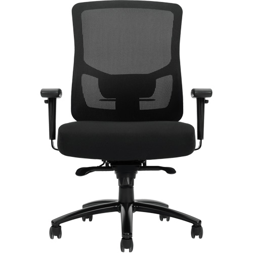 Chaise &agrave; dossier haut avec m&eacute;canisme &agrave; basculement synchronis&eacute; robuste Raven 400, Mailles, Noir, Capacit&eacute; 400 lb Cam Industrial