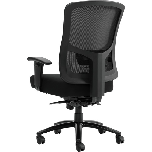 Chaise &agrave; dossier haut avec m&eacute;canisme &agrave; basculement synchronis&eacute; robuste Raven 400, Mailles, Noir, Capacit&eacute; 400 lb Cam Industrial