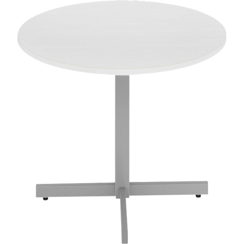 Newland Height-Adjustable Round Table, 36" L x 36" W x 29" H, 1" Top, Laminate/Polypropylene, White Cam Industrial