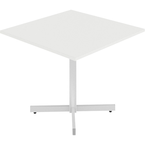 Newland Height-Adjustable Square Table, 36" L x 36" W x 29" H, 1" Top, Laminate, White Cam Industrial