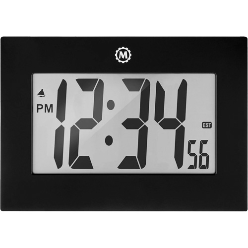 Horloge &agrave; grand cadre, Num&eacute;rique, &agrave; piles, 9" la x 1" p x 6,5" h, Noir Cam Industrial