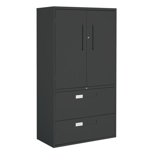 Multi-Stor Cabinet, Steel, 3 Shelves, 65-1/4" H x 36" W x 18" D, Black Cam Industrial