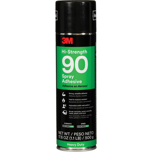 90 High Strength Adhesive, Clear, Aerosol Can Cam Industrial