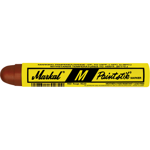 M Paintstik&reg; Paint Marker for Heat Treating, Solid Stick, Red Cam Industrial