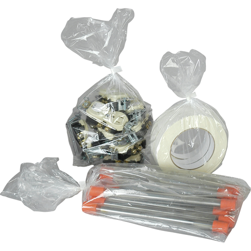 Sacs en poly, Dessus ouvert, 18" x 7", 1 mil Cam Industrial