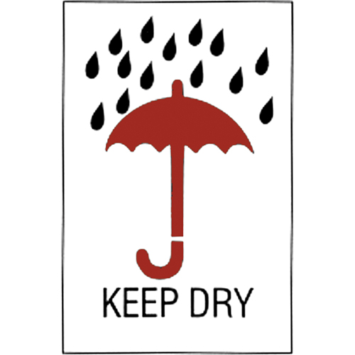 "Keep Dry" Special Handling Labels, 6" L x 4" W, Red on White Cam Industrial