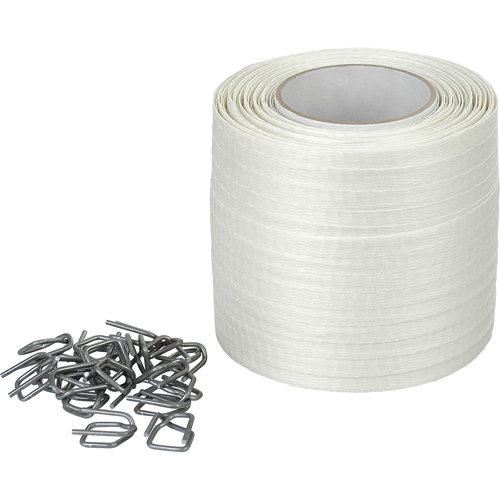 Woven Cord Strapping, Polyester, 1/2" W x 750' L Cam Industrial