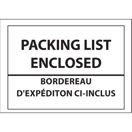 Packing List Envelopes, 4" L x 5" W, Backloading Style Cam Industrial
