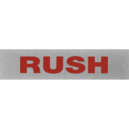 "Rush" Special Handling Labels, 5" L x 2" W, Black on Red Cam Industrial