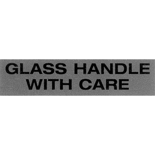 &eacute;tiquettes pour traitement sp&eacute;cial Glass Handle with Care, 5" lo x 2" la, Noir/rouge Cam Industrial