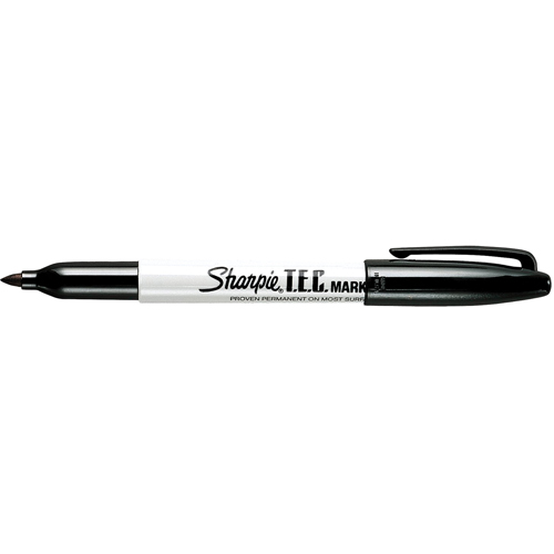 T.E.C. Permanent Marker, Black, Fine Tip Cam Industrial