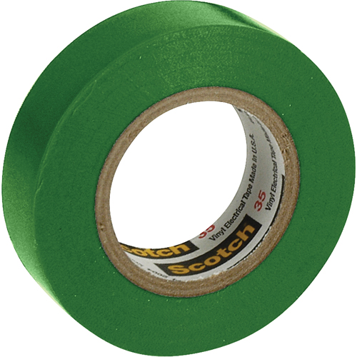 Scotch&reg; 35 Colour Coded Tape, 12.7 mm (1/2") x 6.1 m (20'), Green, 7 mils Cam Industrial