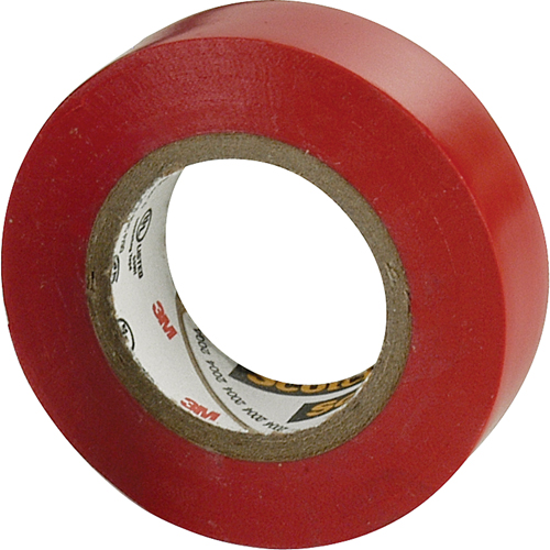 Scotch&reg; 35 Colour Coded Tape, 12.7 mm (1/2") x 6.1 m (20'), Red, 7 mils Cam Industrial