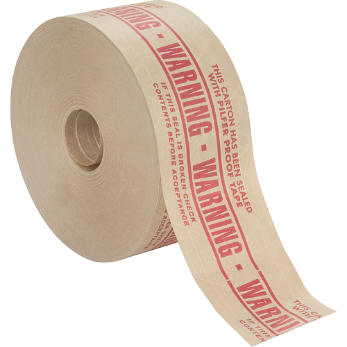 Pre-Printed Gummed Tapes, 72 mm (2-4/5") x 137 m (449.475'), Kraft Cam Industrial