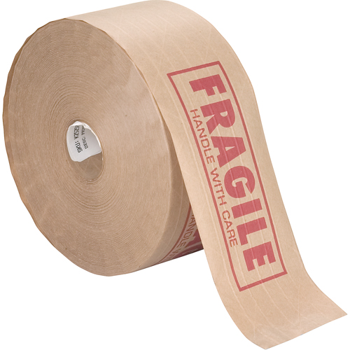 Pre-Printed Gummed Tapes, 76 mm (3") x 137 m (449.475'), Kraft Cam Industrial