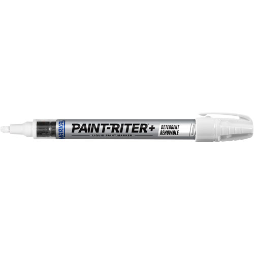 Paint-Riter&reg;+ Detergent Removable Paint Marker, Liquid, White Cam Industrial