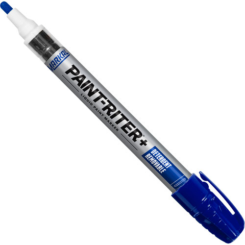 Paint-Riter&reg;+ Detergent Removable Paint Marker, Liquid, Blue Cam Industrial