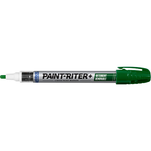 Paint-Riter&reg;+ Detergent Removable Paint Marker, Liquid, Green Cam Industrial