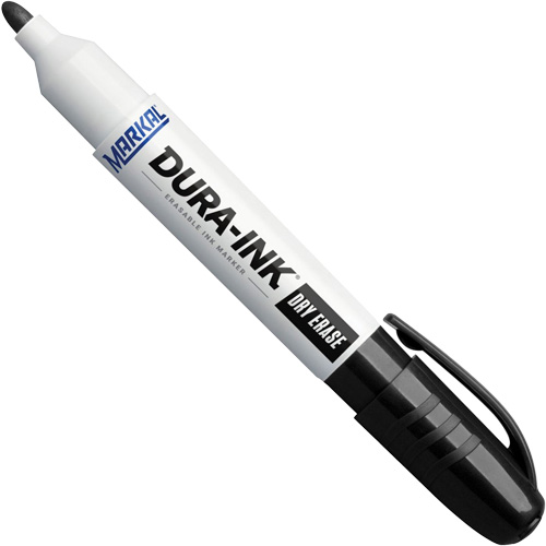 Dura-Ink&reg; Dry Erase Ink Markers, Black, Bullet Tip Cam Industrial