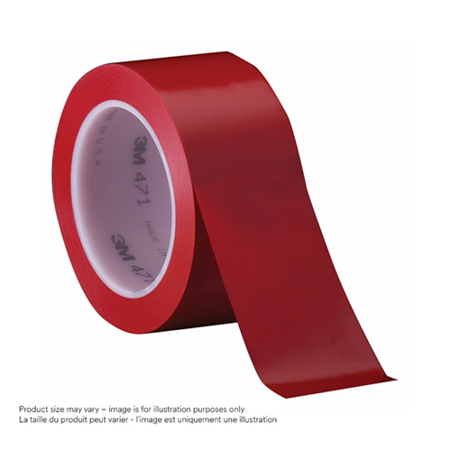 471 Vinyl Tape, 38 mm (1-1/2") W x 32.9 m (108') L, 5.3 mils, Red Cam Industrial