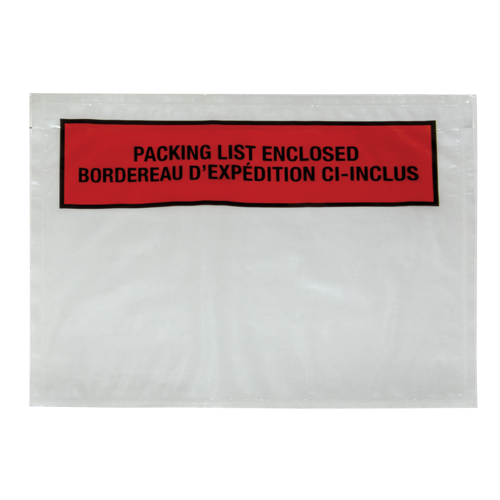 Pochette pour bordereau d'exp&eacute;dition, 7" lo x 5-1/2" la, Style Insertion par l'arri&egrave;re Cam Industrial