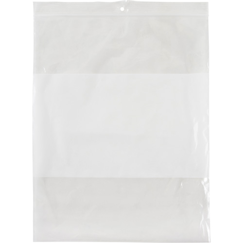 White Block Poly Bags, Reclosable, 10" x 8", 2 mils Cam Industrial