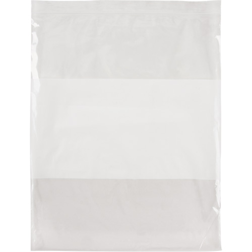 Sacs en poly avec espace inscriptible blanc, Refermable, 15" x 12", 2 mils Cam Industrial