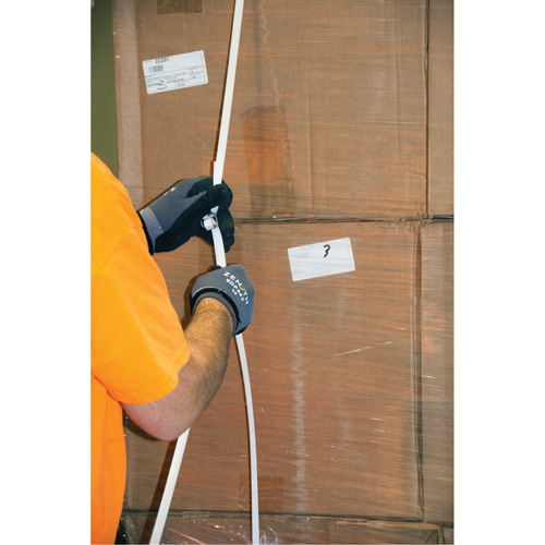 Strapping, Polypropylene, 3/8" W x 12900' L, White, Machine Grade Cam Industrial