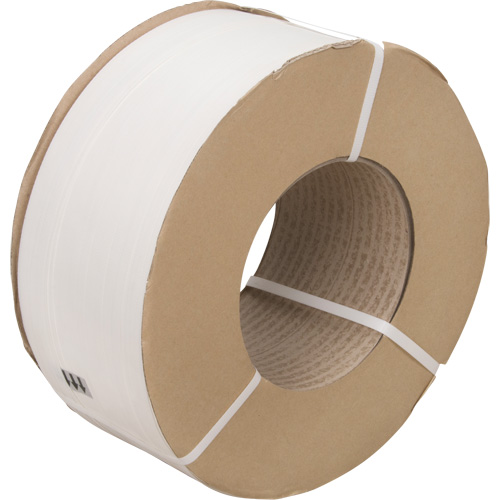 Strapping, Polypropylene, 1/2" W x 9900' L, White, Machine Grade Cam Industrial