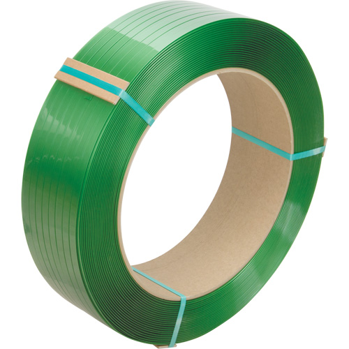 Feuillard, Polyester, 3/4" la x 2680' lo, Vert, Calibre Manuel Cam Industrial