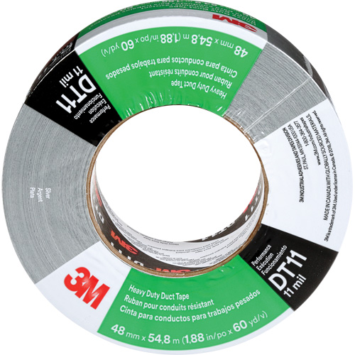 DT11 Heavy-Duty Duct Tape, 11 mils, Silver, 48 mm (2") x 55 m (180') Cam Industrial