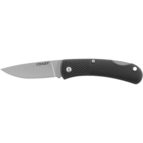 Folding Utility Knife, 2-1/2" Blade, Stainless Steel Blade, Cushion Handle Cam Industrial