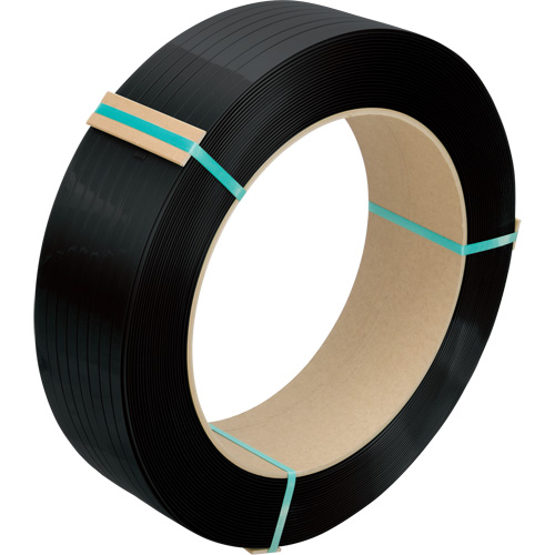 Feuillard, Polyester, 1/2" la x 5800' lo, Noir, Calibre Manuel Cam Industrial