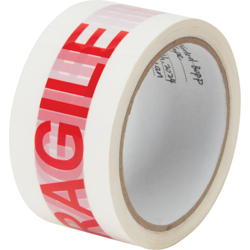 "Fragile" Box Sealing Tape, Hot Melt Adhesive, 2 mils, 48 mm (2") x 100 m (328') Cam Industrial