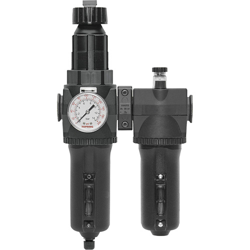 Manual Drain Filter, Regulator & Lubricator with Metal Bowl & Gauge Modulair 400, 1/2" NPT Cam Industrial