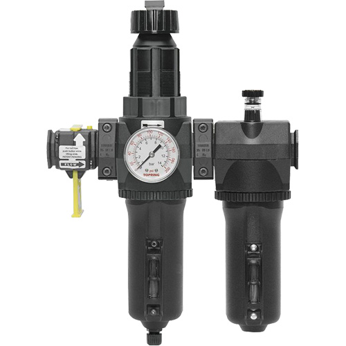 Automatic Drain Filter, Regulator & Lubricator with Metal Bowl & Gauge Modulair 400, 3/4" NPT Cam Industrial