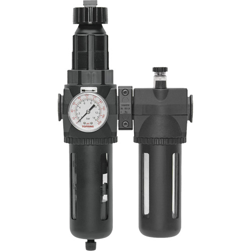 Filter/Regulator & Lubricator Modulair 400 with Gauge & Standard Bowl with Manual Drain, 3/4" NPTF Cam Industrial