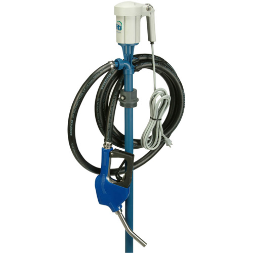 Trousse de pompe pour baril EFP-40 avec moteur S1 avec accessoires pour fluide d&eacute;chappement diesel (DEF), Polypropyl&egrave;ne/Acier inoxydable Cam Industrial