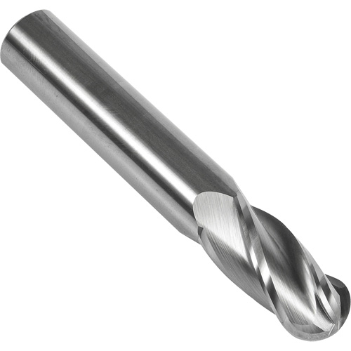 S238 30° Ball Nose End Mill, 1/16" Dia., 1-1/2" L, 4 Flutes, 1/8" Shank, Carbide Cam Industrial