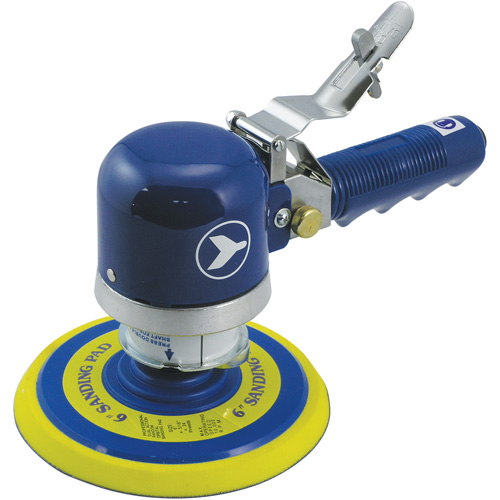 Heavy-Duty Dual-Action Quiet Random Orbit Sander, 6" Dia., 1/4" NPT Inlet, 10000 RPM Cam Industrial