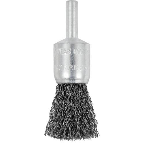 E050-12 Shaft Mounted Crimped End Brush, 1/2", 0.012" Fill, 1/4" Shank Cam Industrial