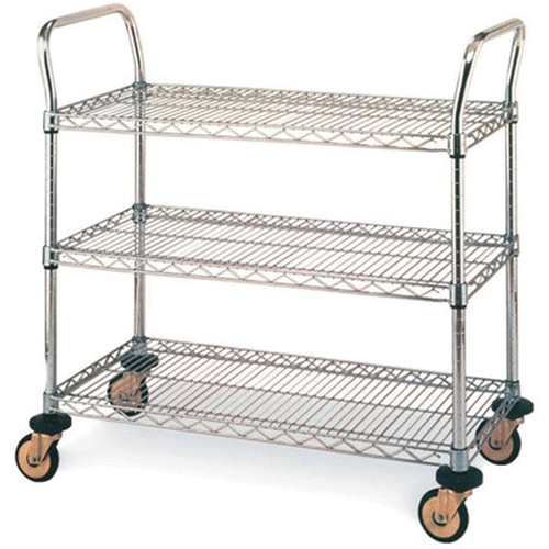 Standard-Duty Utility Carts, Stainless Steel, 18" x 39" x 30", 500 lbs. Capacity Cam Industrial