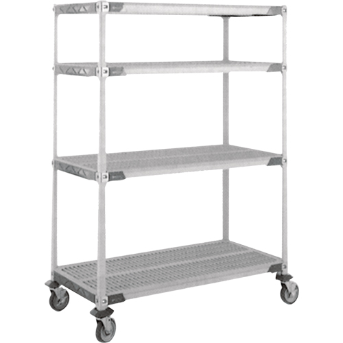 Chariot MetroMax i sur roulettes &agrave; tige, 4 tiers, 18" x 69" x 36", Capacit&eacute; 900 lb Cam Industrial