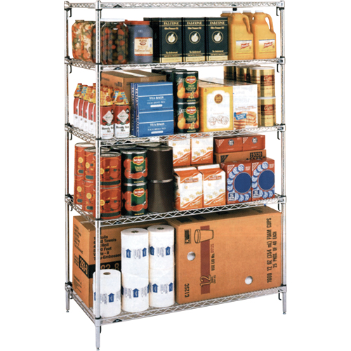 Super Adjustable Super Erecta&reg; Shelving, 5 Tiers, 36" W x 74-5/8" H x 18" D Cam Industrial