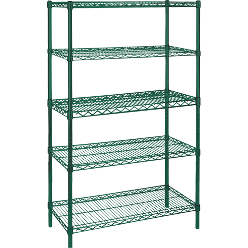 &eacute;tag&egrave;res robustes en treillis m&eacute;tallique au fini &eacute;poxy vert, 5 Tablettes, 36" la x 86" h x 24" p Cam Industrial