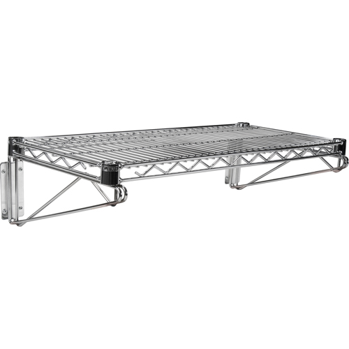 Wall Mount Wire Shelving Kit, Single Bracket, 200 lbs. Capacity, 14" D Cam Industrial