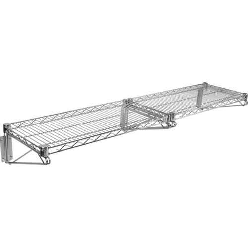 Wall Mount Wire Shelving Kit, Double Bracket, 200 lbs. Capacity, 14" D Cam Industrial