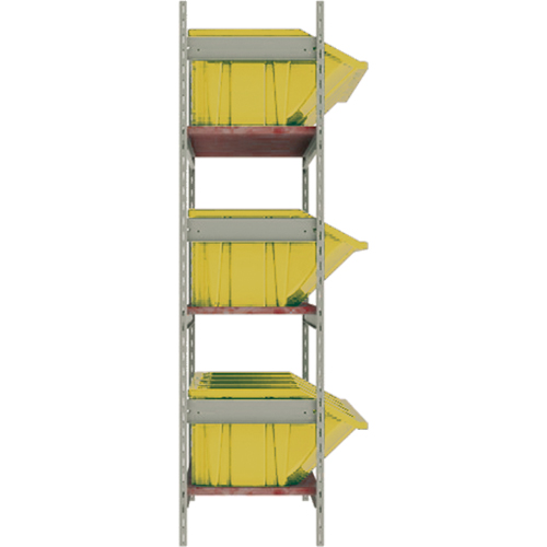 &eacute;tag&egrave;res larges avec bacs g&eacute;ants en plastique, Acier, Sans boulons, Capacit&eacute; 800 lb, 66" la x 60" h x 18" p Cam Industrial