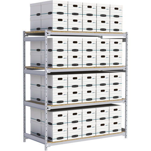 Wide Span Record Storage Shelving, Steel, 4 Shelves, 72" W x 32" D x 84" H Cam Industrial
